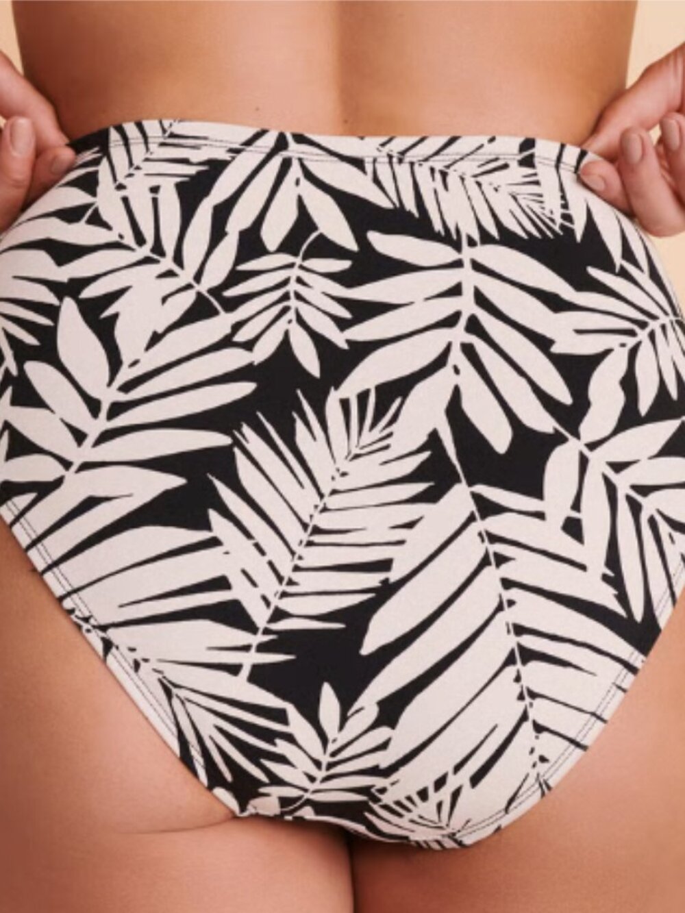 BLEU Rod Beattie Urban Oasis Draped High Waist Bikini Bottom Black White 6 - Picture 2 of 3